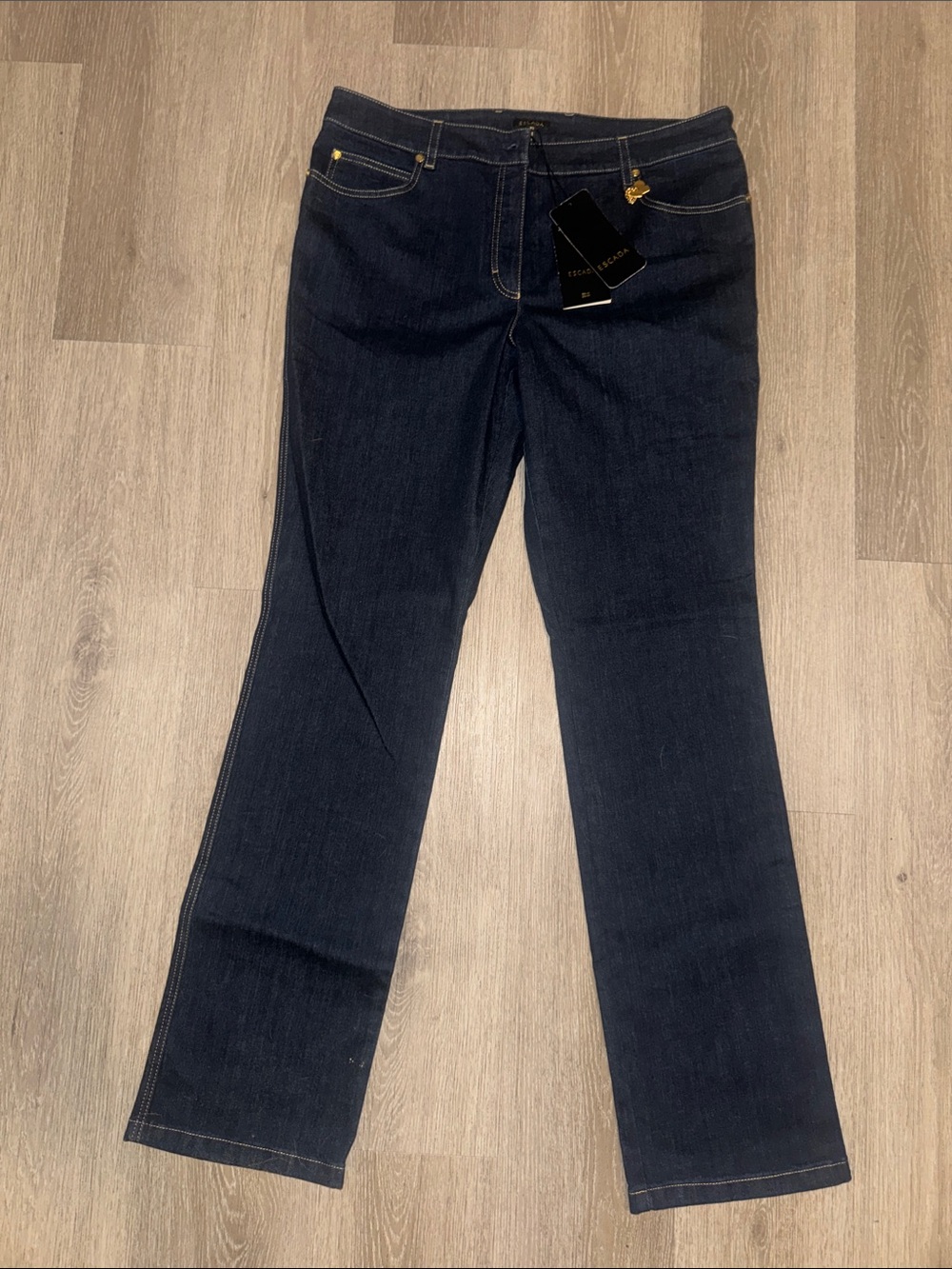 Escada Dark Blue Wide-Leg Jeans